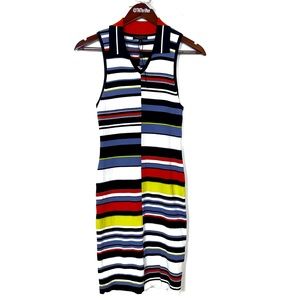 NWT Rag and Bone Women’s Mason Striped Knit Sleeveless Dress Small Retro Rainbow